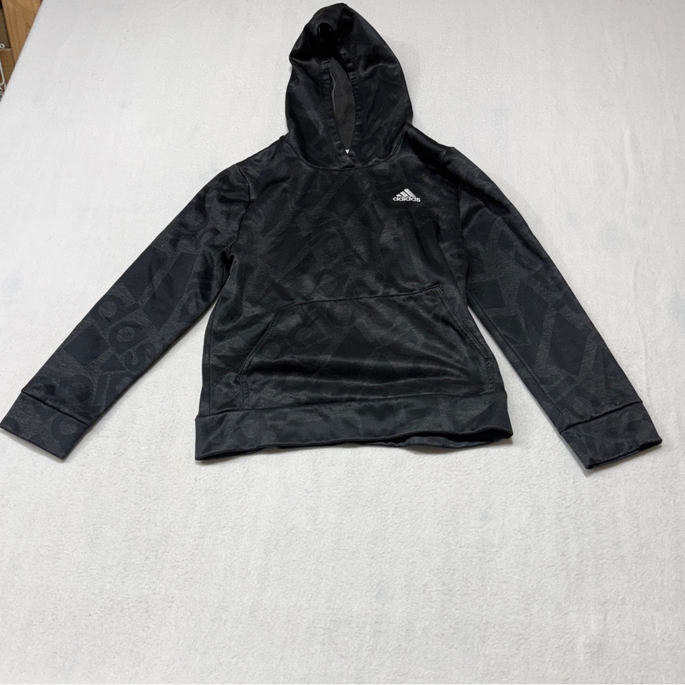 Adidas Black Patterned Hoodie